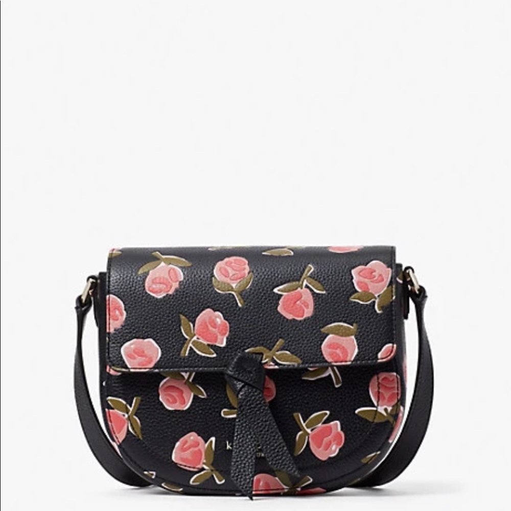 Kate Spade knott ditsy rose medium saddle crossbody